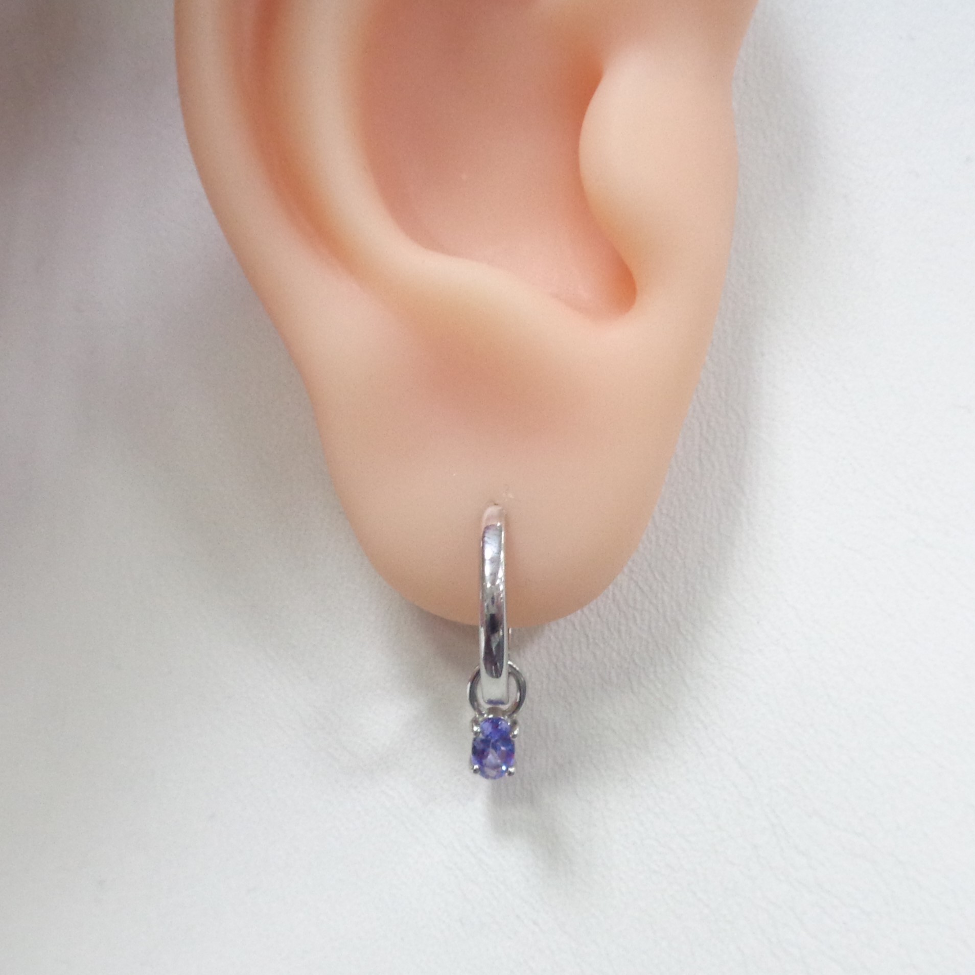 Серебряные серьги-трансформеры с танзанитами